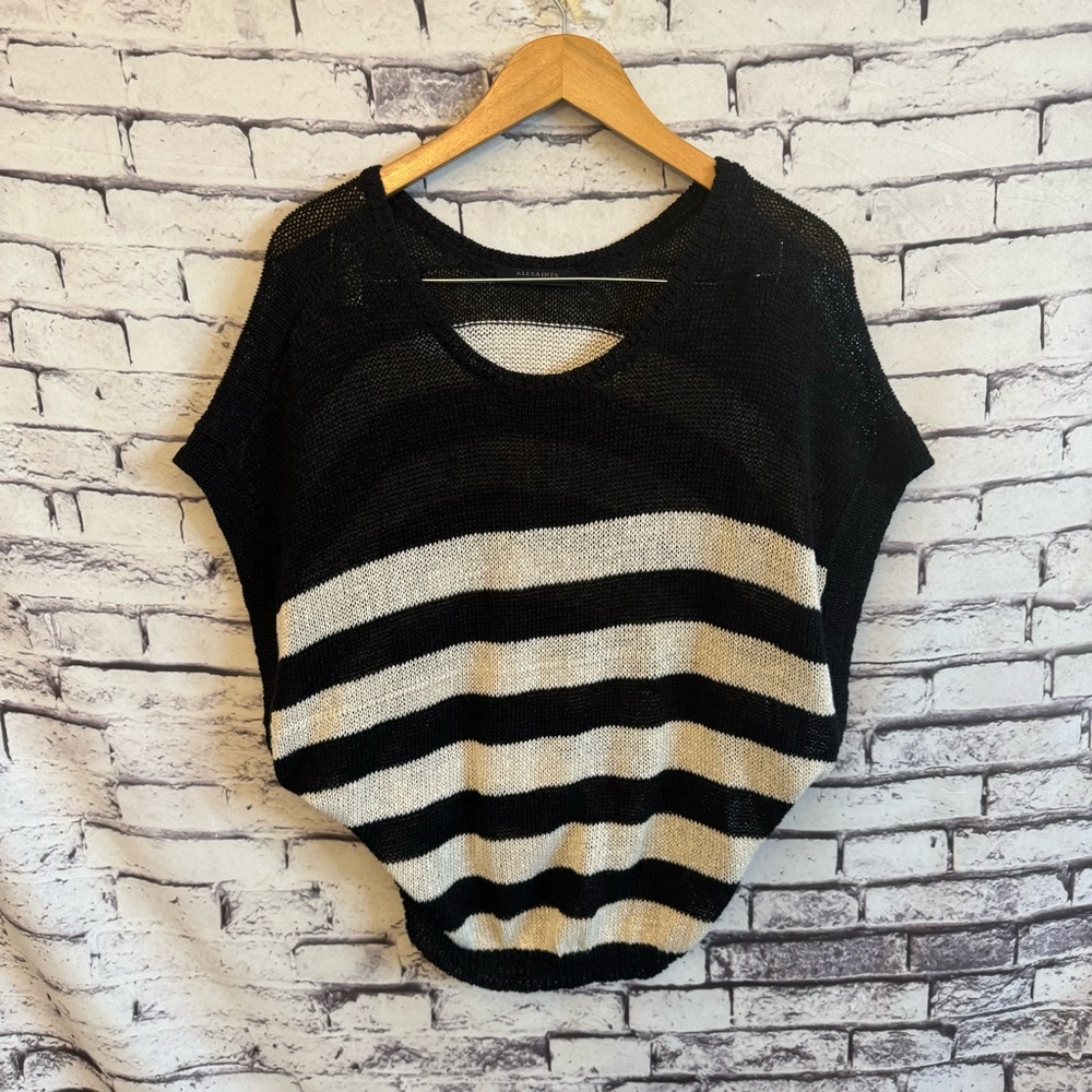ALL SAINTS Carova Striped Tee SZ M